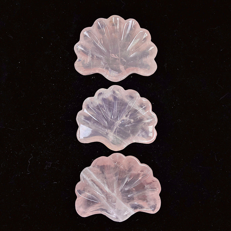 Beautiful Rose Quartz Shell Carvings