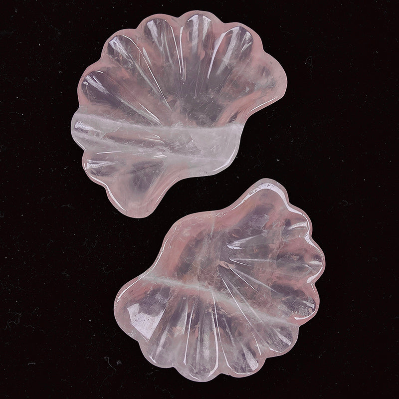 Beautiful Rose Quartz Shell Carvings