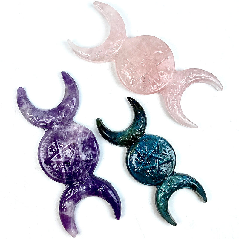 Different Materials Triple Moon Carvings