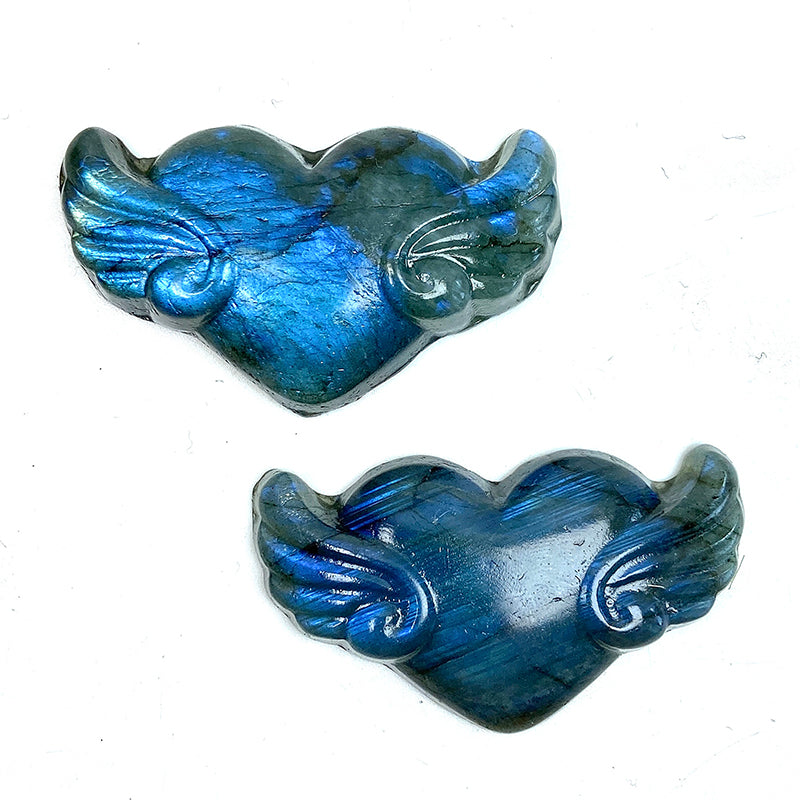 Beautiful Labradorite Snake Butterfly Flower Heart Carvings