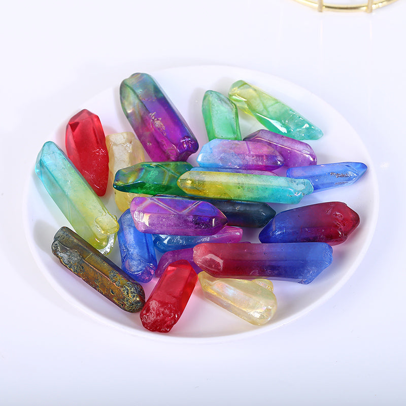 Aura Clear Quartz Root Crystal Point 10 Kinds Color