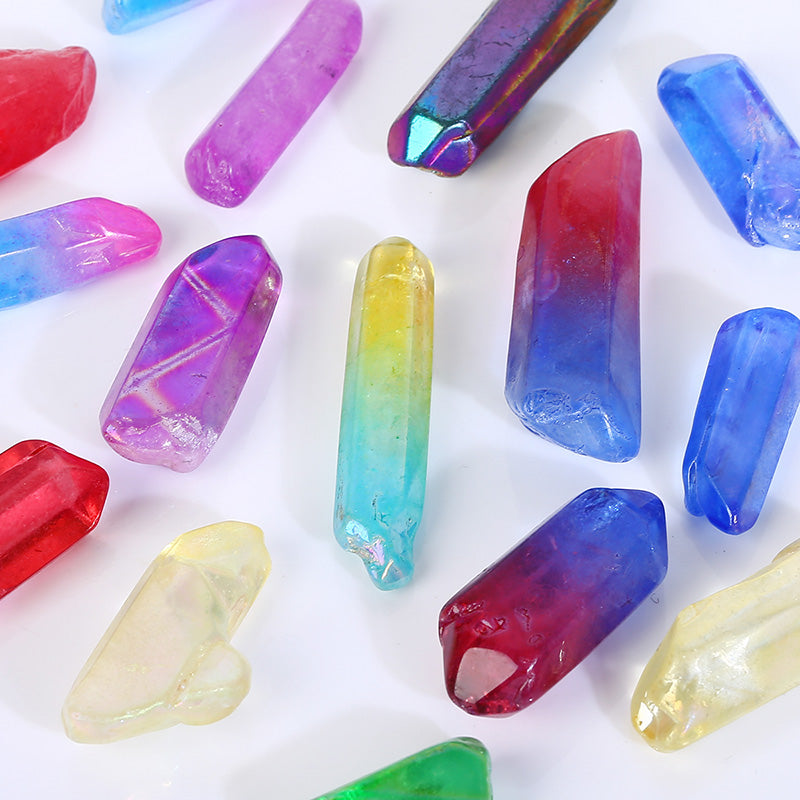 Aura Clear Quartz Root Crystal Point 10 Kinds Color