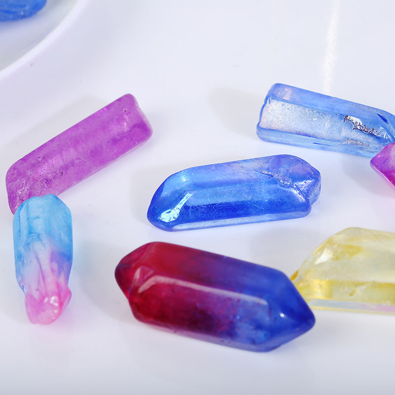 Aura Clear Quartz Root Crystal Point 10 Kinds Color