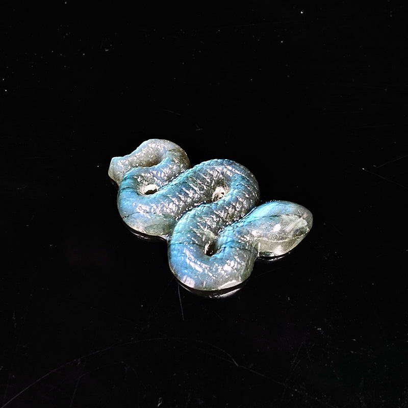 Natural Labradorite Snake Carvings