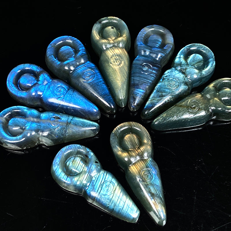 Natural Labradorite Mother Earth Carvings