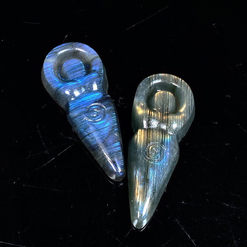 Natural Labradorite Mother Earth Carvings