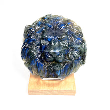 Load image into Gallery viewer, Natural Labradorite Lion Head Carvings