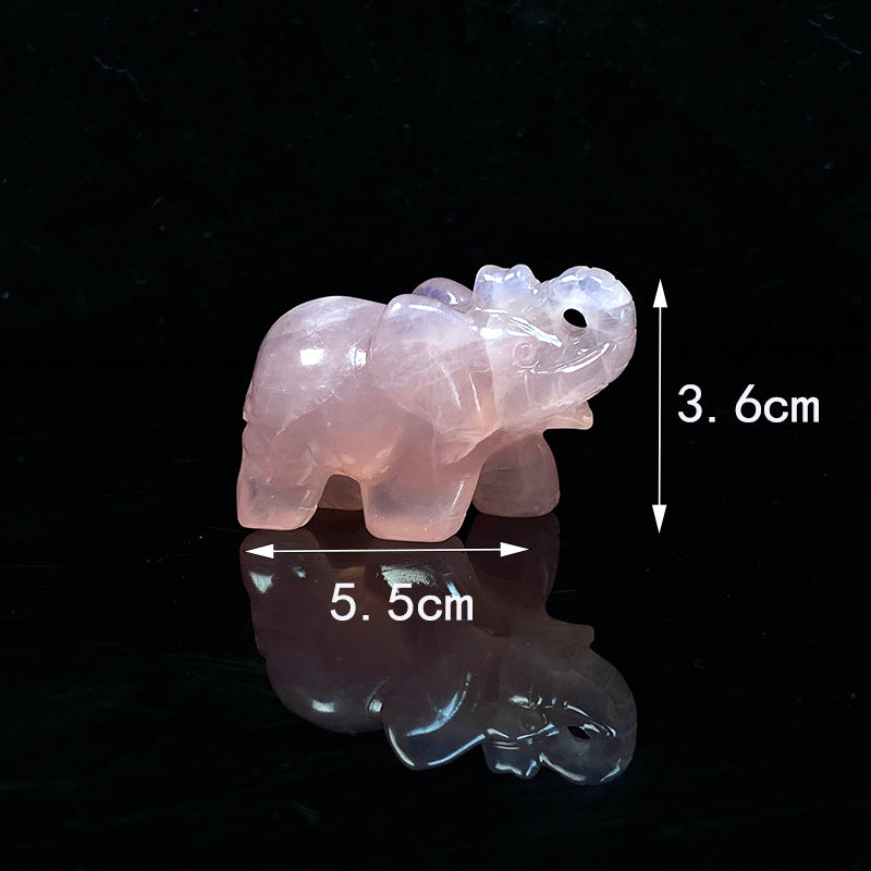 Beautiful Rose Qquartz Elephant Carvings