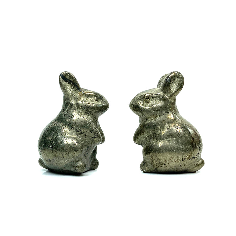 Cute Pyrite Rabbit Carvings