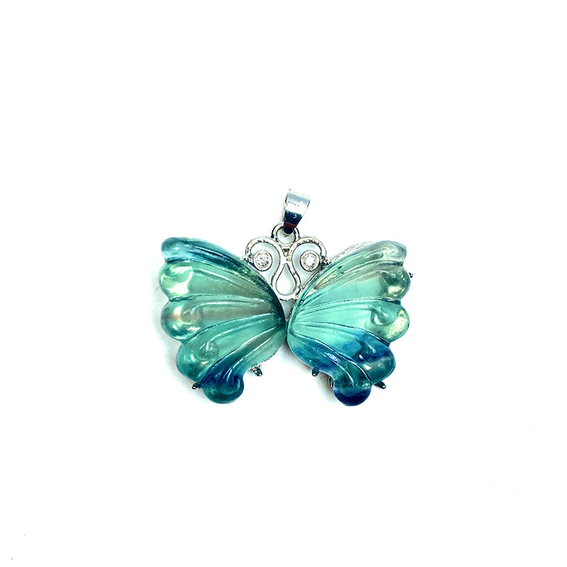 Beautiful Fluorite Butterfly Pendant