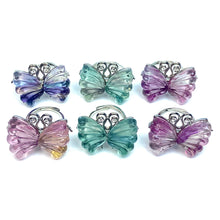 Load image into Gallery viewer, Beautiful Fluorite Butterfly Rings