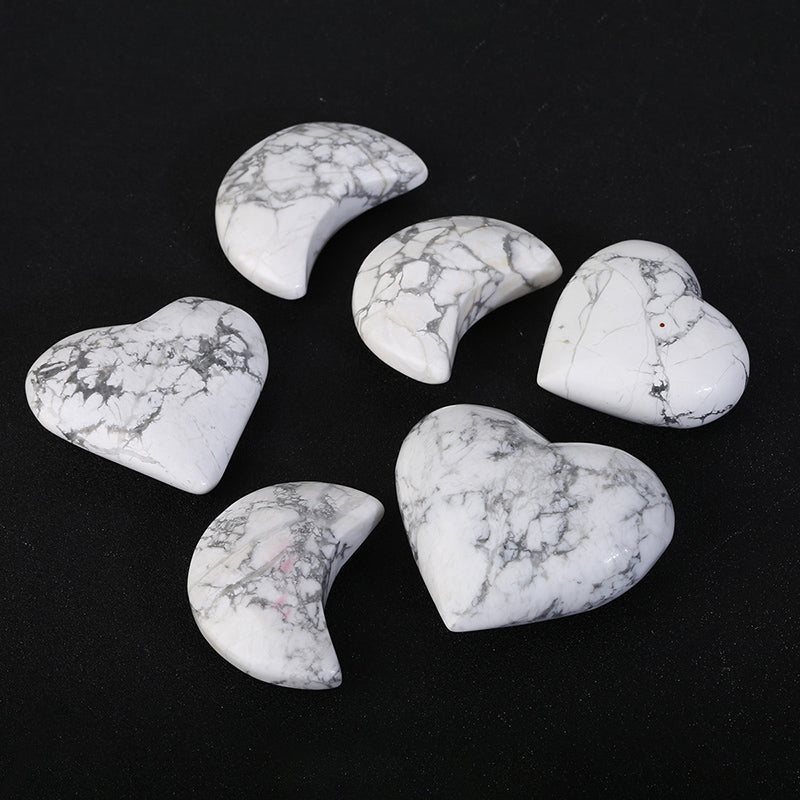 Howlite Heart/Moon